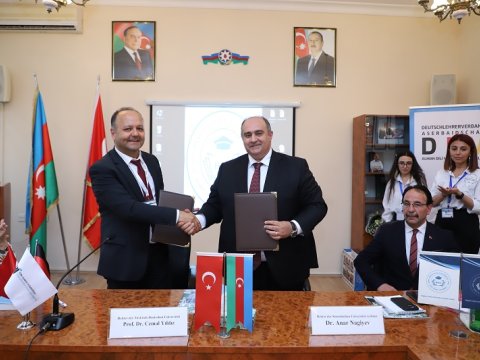 BSU ilə Türkiyə universiteti arasında müqavilə imzalanıb - FOTOLAR