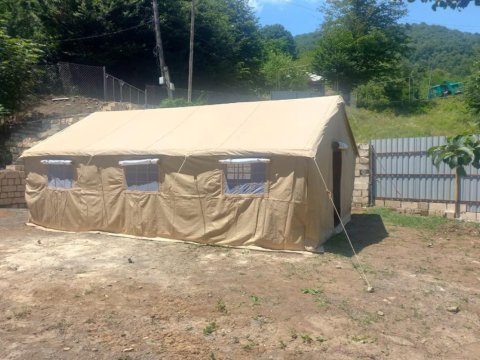 Lerikdə evləri dağılan şəxslər üçün çadırlar quruldu - FOTOLAR