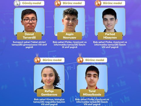 Balkan Olimpiadasında uğur qazanan məktəblilər - FOTO