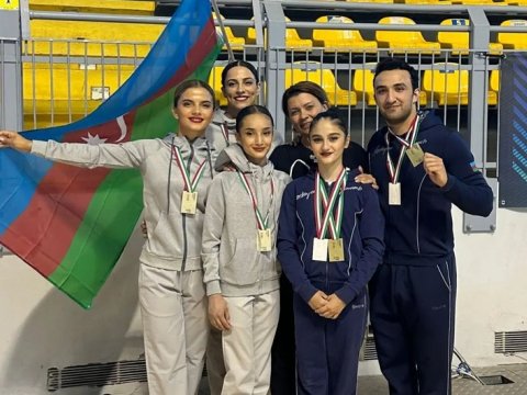 Gimnastlarımız İtaliyada qızıl və gümüş medal qazandılar