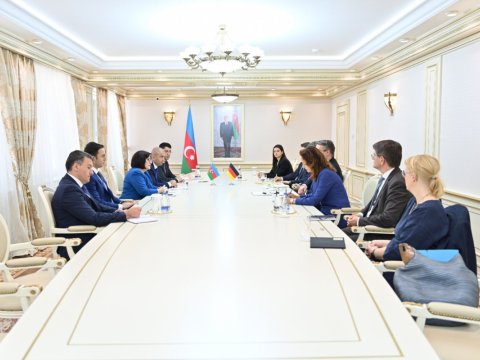 Spiker Almaniyanın dövlət naziri ilə görüşdü