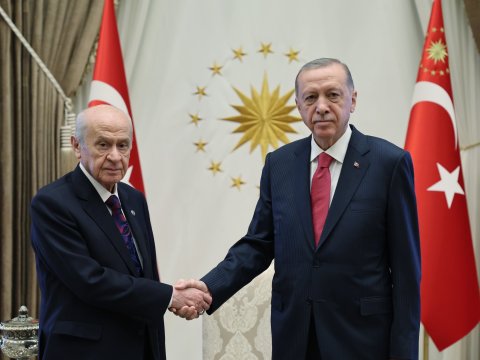Ərdoğan Bahçeli ilə görüşüb