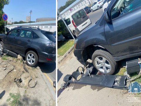 Qırmızı işıqda keçdi, qəzaya səbəb oldu - VİDEO