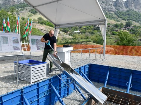 Prezident Daşaltıda yaşayış kompleksinin təməlini qoydu - FOTOLAR