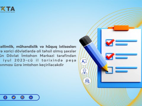 Peşə tanınması üzrə imtahan keçiriləcək