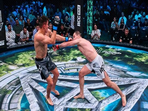 Azərbaycanlı idmançı rus döyüşçünü məğlub etdi - FOTOLAR