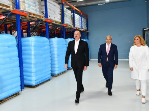 Prezident dərman istehsalı zavodunun açılışında - FOTOLAR