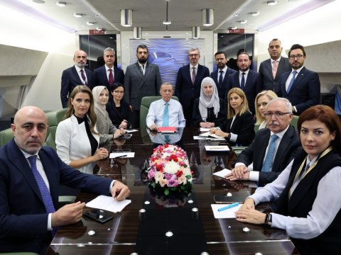 Ərdoğan təyyarədə jurnalistlərə müsahibə verib - Bütün mövzulara toxunub