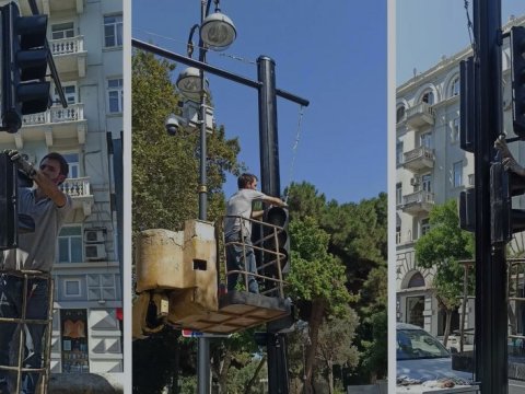 Bakının küçələrinə yeni işıqforlar quraşdırılır