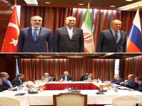 Türkiyə, İran və Rusiya XİN başçıları bir arada 