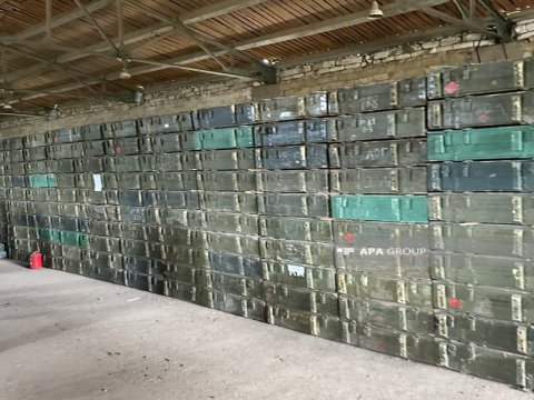 Xocalıda silah-sursat anbarı aşkarlandı - VİDEO