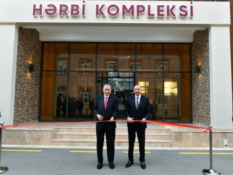 Prezidentlər Naxçıvanda hərbi kompleksin açılışında - FOTOLAR