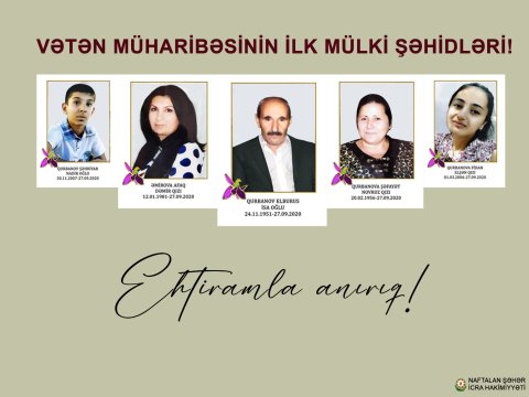 Naftalanda mülki şəhidlərin xatirəsi anılıb - FOTOLAR