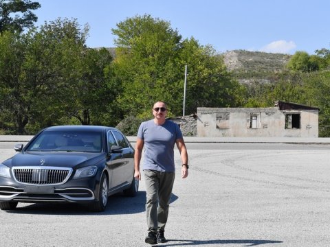 Prezident Zəngilan kəndinin təməlini qoydu - FOTOLAR