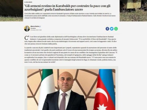Qarabağdakı son hadisələr İtaliya mətbuatında