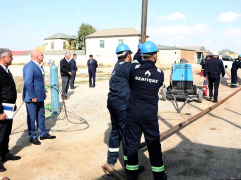“Azəriqaz”ın rəhbərliyi kəndlərdə qazlaşma işləri ilə tanış olub