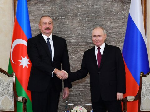 Bişkekdə İlham Əliyev və Putin arasında görüş - FOTOLAR+VİDEO