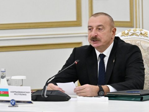 Prezident MDB Dövlət Başçıları Şurasının iclasında çıxış edib - VİDEO