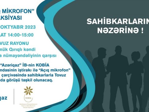 “Azəriqaz”ın sahibkarlarla növbəti görüşü Tovuzda olacaq