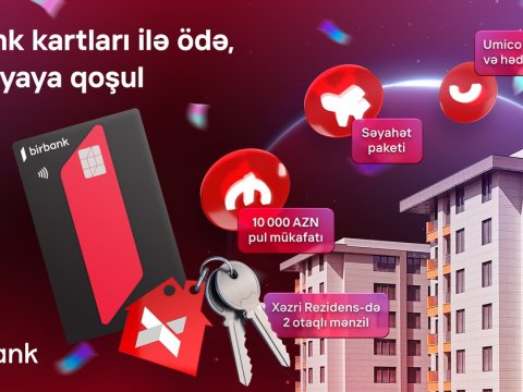 Birbank kartı ilə ödəniş et, 2 otaqlı mənzil qazan