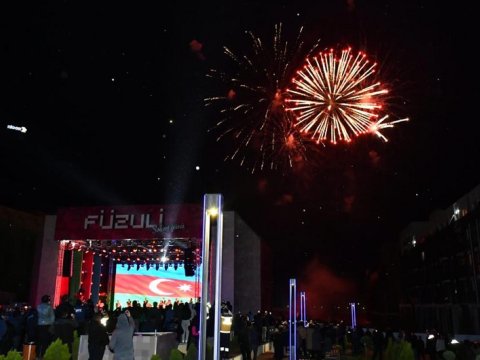 Füzuli Şəhəri Günü atəşfəşanlığı - FOTOLAR