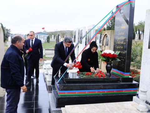 Naftalanda şəhid Elyəddin Cəfərovun xatirəsi anılıb - FOTOLAR