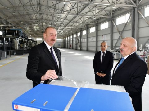 Prezident qablaşdırma məhsulları istehsalı müəssisəsinin açılışında