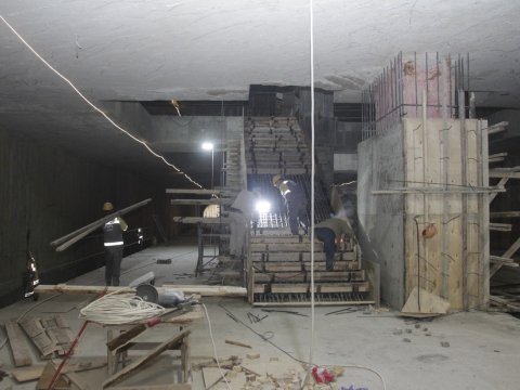 Bakıda tikintisi davam edən 28-ci metrostansiya - FOTO