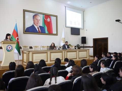 Gəncə Dövlət Universitetində tələbələrlə görüş - FOTO