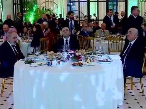 Əli Əsədov Paşinyanla bir masada nahar etdi - VİDEO