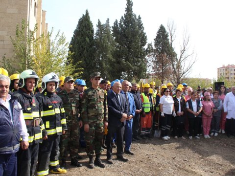 Goranboyda kompleks mülki müdafiə təlimi keçirilib