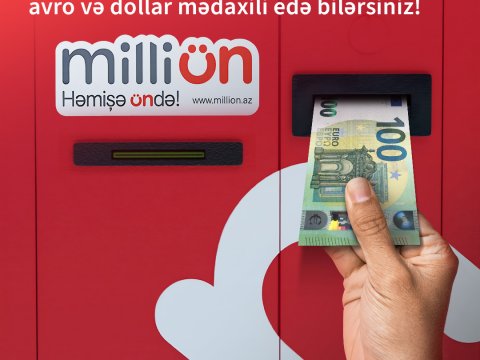 MilliÖn-də Kapital Bank kartlarına avro və dollar mədaxili mümkündür