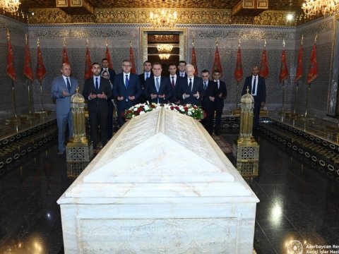 Ceyhun Bayramov kralın məqbərəsini ziyarət etdi - FOTO