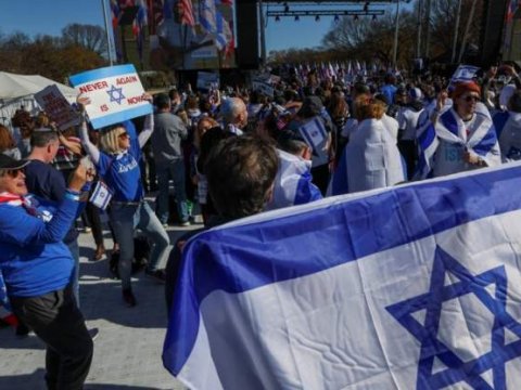 On minlərlə insan İsrailə dəstək yürüşü keçirdi - FOTOLAR