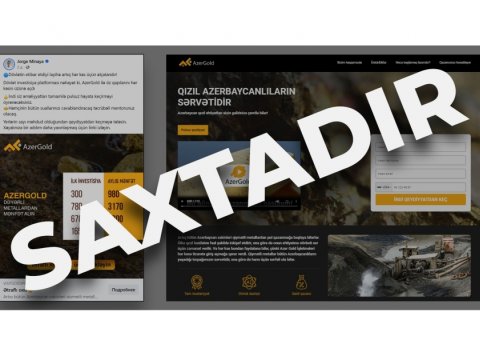 “AzerGold” vətəndaşları saxta reklam kampaniyalarına aldanmamağa çağırır