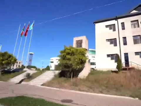 Xankəndidə Azərbaycan və Türkiyə bayraqları yan-yana asıldı - VİDEO