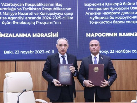 Azərbaycanla Tacikistan prokurorluqları arasında sənəd imzalandı - FOTO
