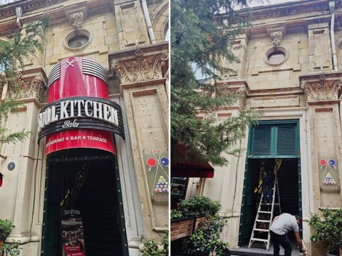 Bakıda abidələrin xarici görkəmini pozan reklam lövhələri sökülür - FOTO