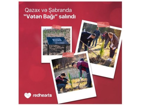 “Qırmızı Ürəklər” Fondunun dəstəyilə Qazax və Şabranda “Vətən Bağı” salındı