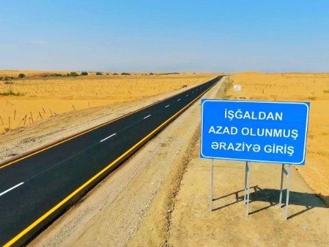 Azad edilmiş ərazilərdə neçə km yol yenidən qurulub?