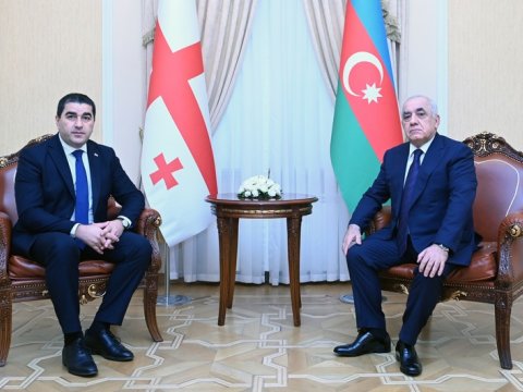 Əli Əsədov Gürcüstan parlamentinin sədri ilə görüşdü - FOTO