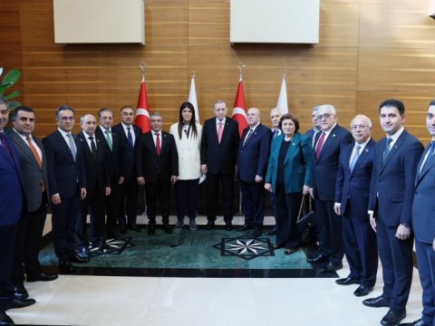 Ərdoğan azərbaycanlı deputatları qəbul edib - FOTO