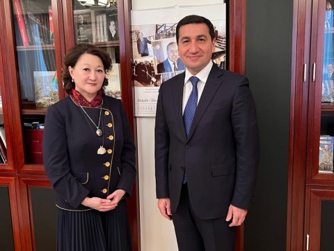 Hikmət Hacıyev Türk Mədəniyyəti və İrsi Fondunun prezidenti ilə görüşdü