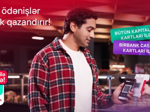Birbank-ın QR-kodla ödəniş üsulu 3%-dək keşbek qazandırır