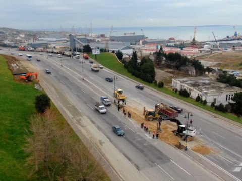 8 Noyabr prospektində təmir işləri aparılır - FOTO