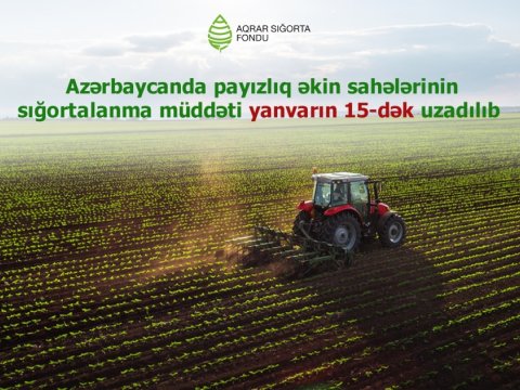 Payızlıq əkinlərin sığortalanma müddəti yanvarın 15-dək uzadıldı