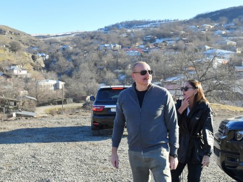 Prezidentlə xanımı Şuşakənddə - FOTO