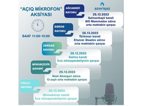 “Azəriqaz”ın “Açıq mikrofon” aksiyası davam edir