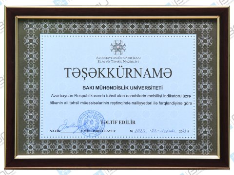 BMU təltif edildi