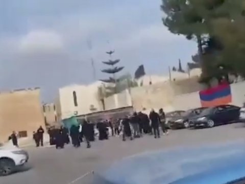 Qüdsdə ermənilərlə yəhudilər toqquşdu, həbs edilənlər var - VİDEO